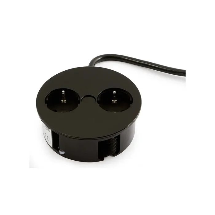 MODULO EMBUTIR TWIST 2TOMAS NEGRO MATE