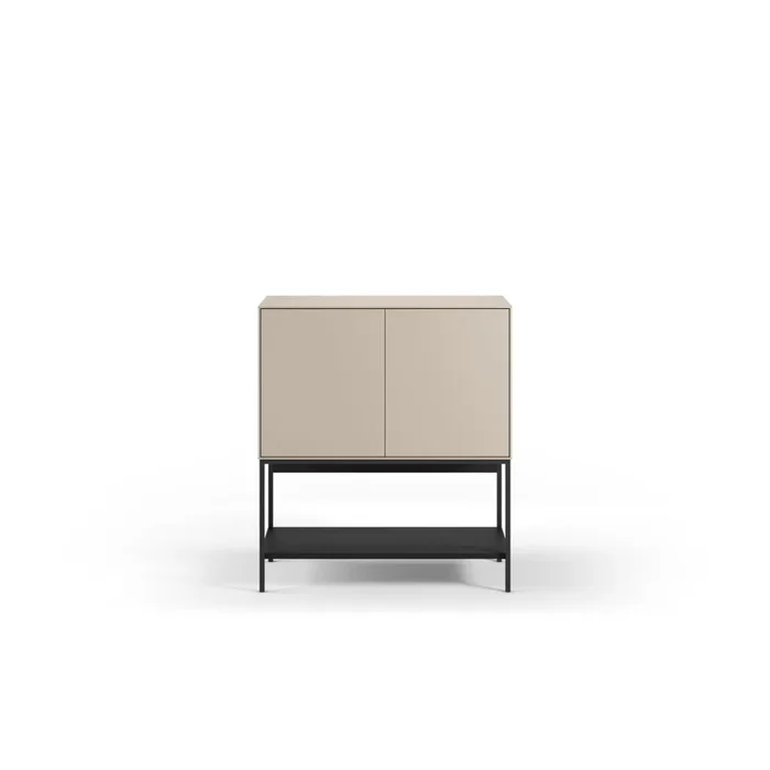 Mueble auxiliar 2 puertas crema y negro MICAL