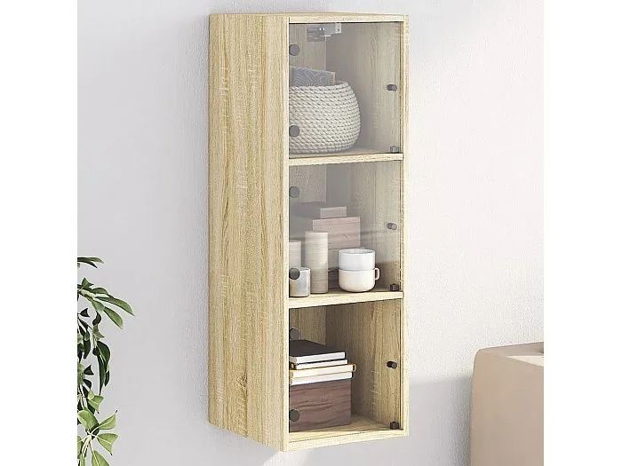 Mueble de pared puertas de vidrio roble Sonoma 35x37x100 cm ES719866