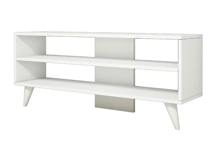 Mueble de TV – 120 cm x 50 cm x 29,6 cm – Blanco – Tablero de partículas recubierto de melamina