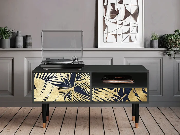 Mueble de TV – 115х59х48 cm – T3 – Jungle Vibes, Antracita