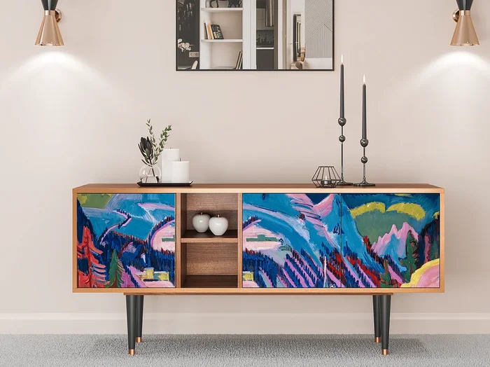 Mueble de TV – 150х69х41 cm – T5 – Davos Winter, Nogal