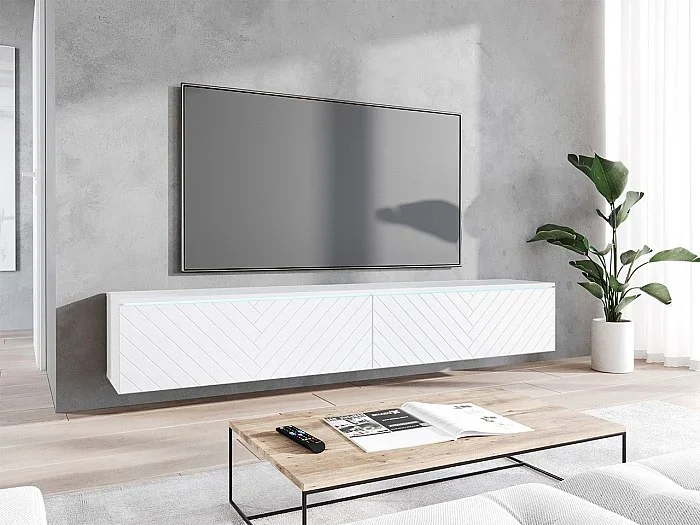 Mueble TV Sarasota 166, Blanco, 180x30x33cm