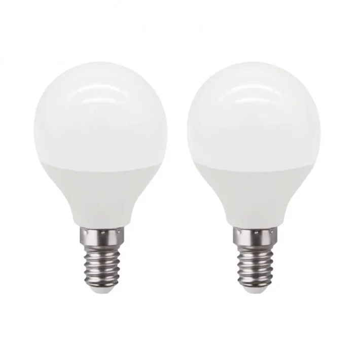 Pack 2 Bombillas LED Esférica E14 6W Equi.40W 470lm 25000H Blanco Frio 7hSevenOn Premium