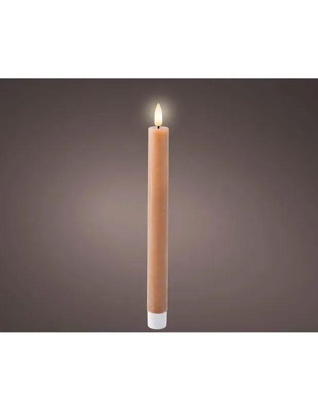 Pack de 2 unidades de vela led, color marrón, ø2,2×24,5cm. lumineo 8720194777060 72633 LUMINEO