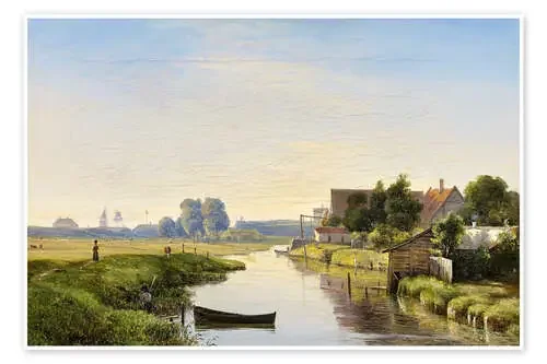 Paisaje del canal danés detrás del dique de Vilhelm Kyhn akg-images