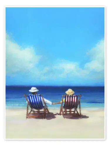 Pareja en la playa de Tony Hinchliffe Advocate Art