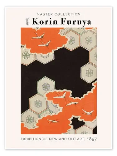 Pattern with Cranes, 1897 de Korin Furuya Exhibition Posters
