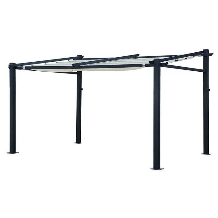 Pérgola mural 3 × 4m FRÉJUS beige – estructura de aluminio