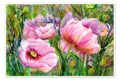 Pink Poppy Flowers de Sabina von Arx