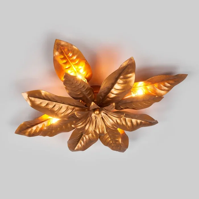 Plafón de metal Fleuria, oro antiguo