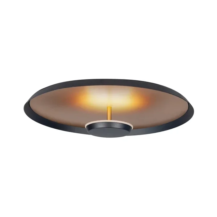 Plafón LED Oro, Ø 45 cm, negro/oro, metal atenuable