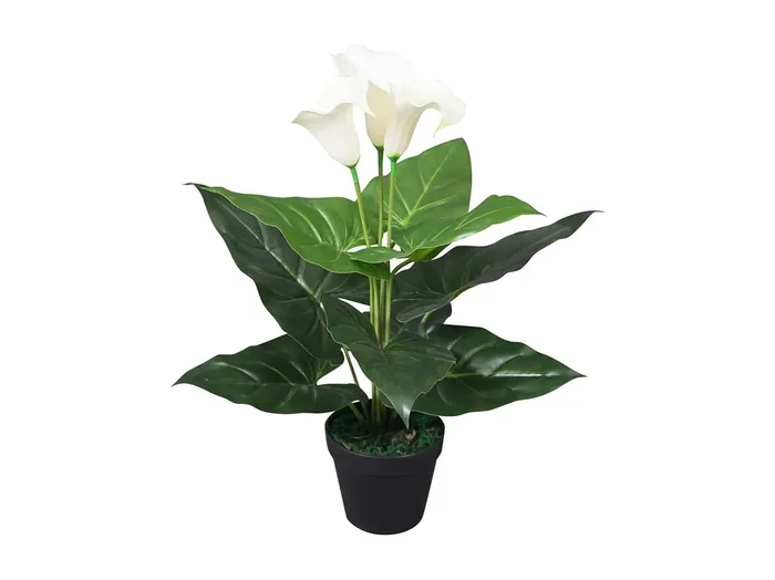Planta artificial con maceta Cala 45 cm Blanca