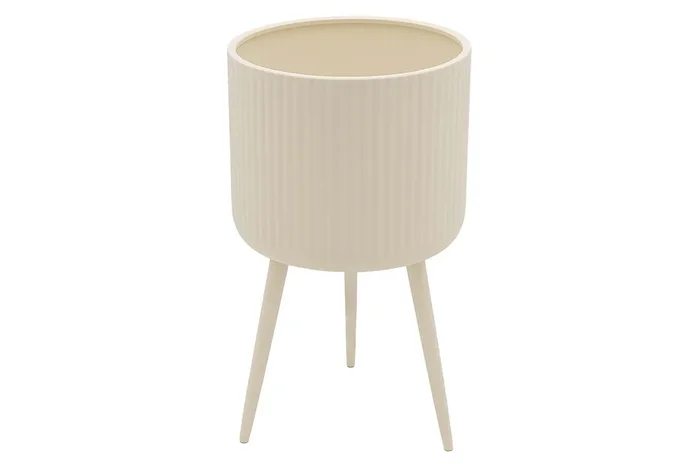 PLANTERO METAL BEIGE 25x25x47 CM