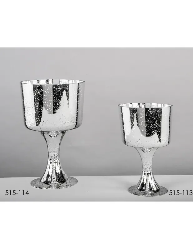 Portavelas cristal Brooks glacé plata 54,5*28,5*43 cms