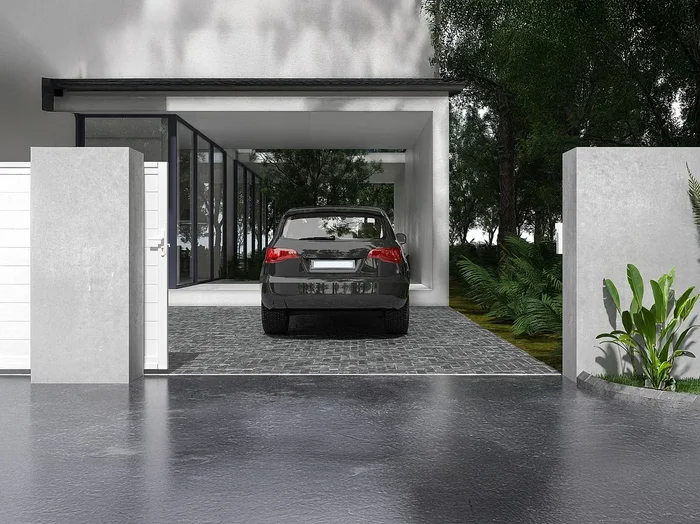 Portón eléctrico corredero de aluminio Ancho 374 x Alt. 180 cm blanco – NAZARIO