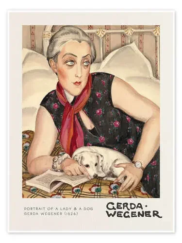 Portrait of a Lady and a Dog de Gerda Wegener Exhibition Posters