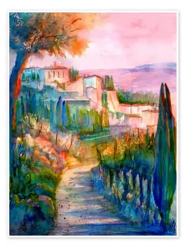 Provence Village in the Evening Light de Sabina von Arx