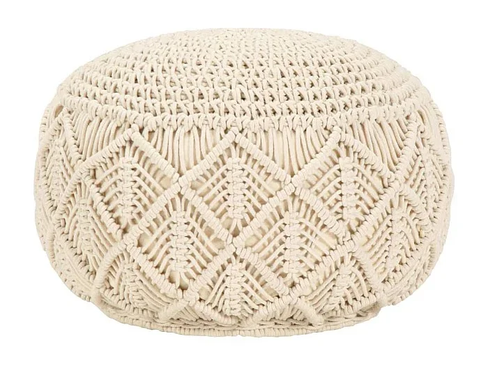Puf de macramé hecho a mano 45 x 30 cm Algodón