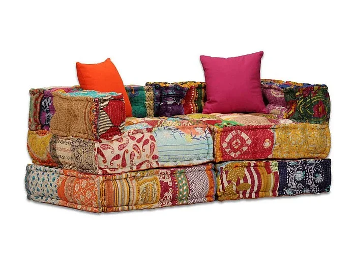 Puf modular de 2 plazas Patchwork Tela