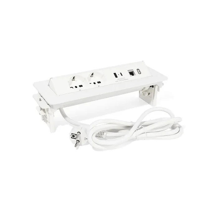 REGLETA ENCHUFES BASCULANTE MODELO SWING-S ACABADO BLANCO – NEGRO