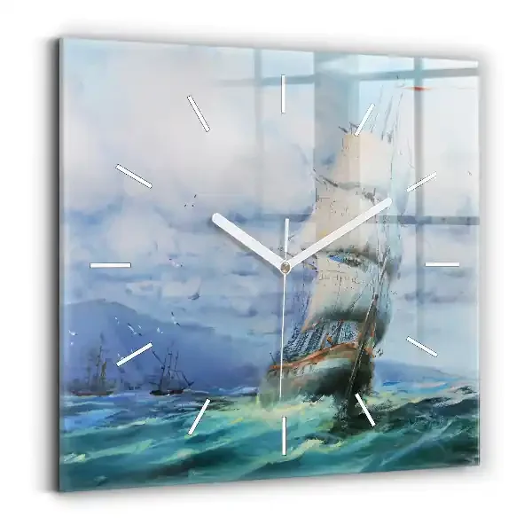 Reloj cuadrado Barco en el agua