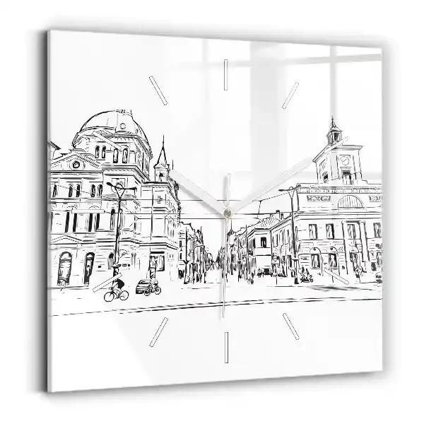 Reloj cuadrado Ilustración de la ciudad de Poznan