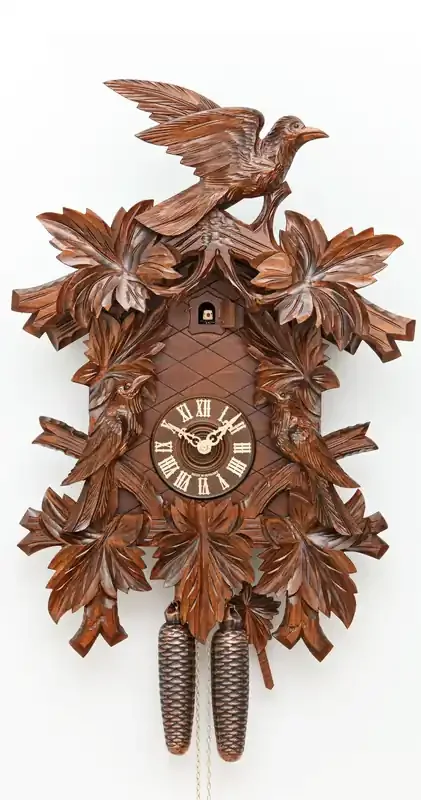 Reloj cucú7 follajes, 3 pájaros