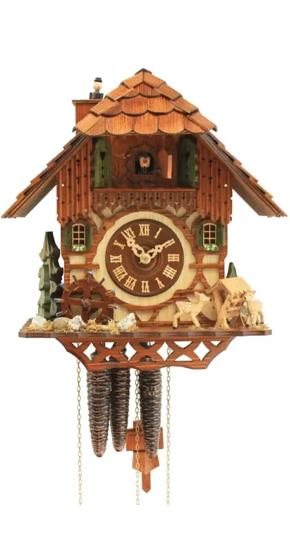 Reloj cucúCasa de la selva negra, rueda de molino