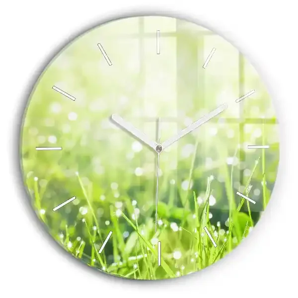 Reloj de pared redondo Hierba verde
