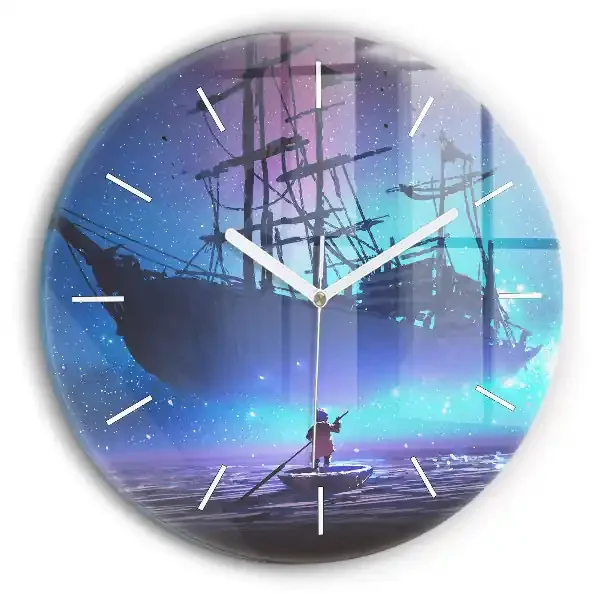 Reloj de pared redondo Velero de fantasía