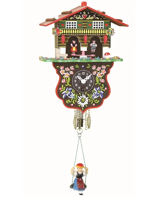 Reloj en miniatura de la selva negra casa suiza casita meteorológica TU 808 S