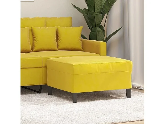 Reposapiés amarillo 70x55x41 cm Terciopelo
