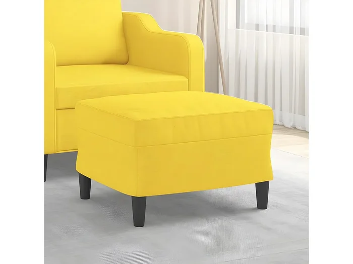Reposapiés de tela amarillo claro 60x50x41 cm ES47957
