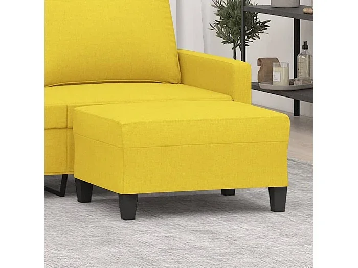 Reposapiés de tela amarillo claro 70x55x41 cm ES30977