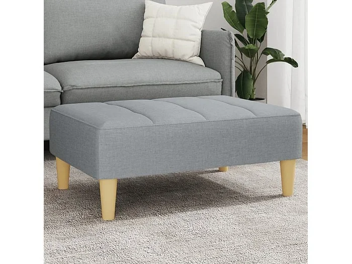 Reposapiés de tela gris claro 77x55x31 cm ES669148