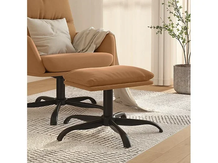 Reposapiés tela de microfibra gris taupe 60x60x36 cm