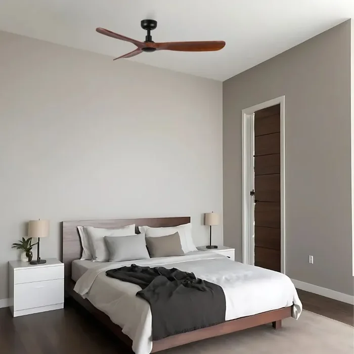 ROWIND Ventilador de Techo Negro/Nogal Oscuro Ø120 cm