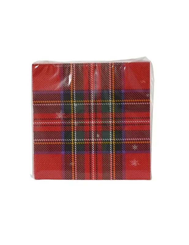 Servilletas de papel estampadas verde/rojo 33 x 33 cm 8720725281646 72600 DECORIS