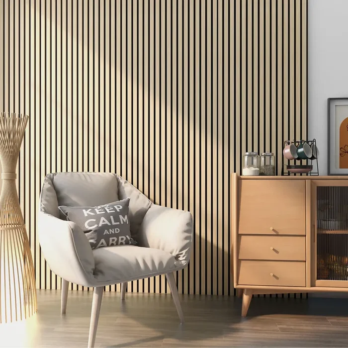 Set de 12x paneles de pared Vang acústico MDF 120x60x2cm (8,64 m²) – Roble [NEU.HOLZ]
