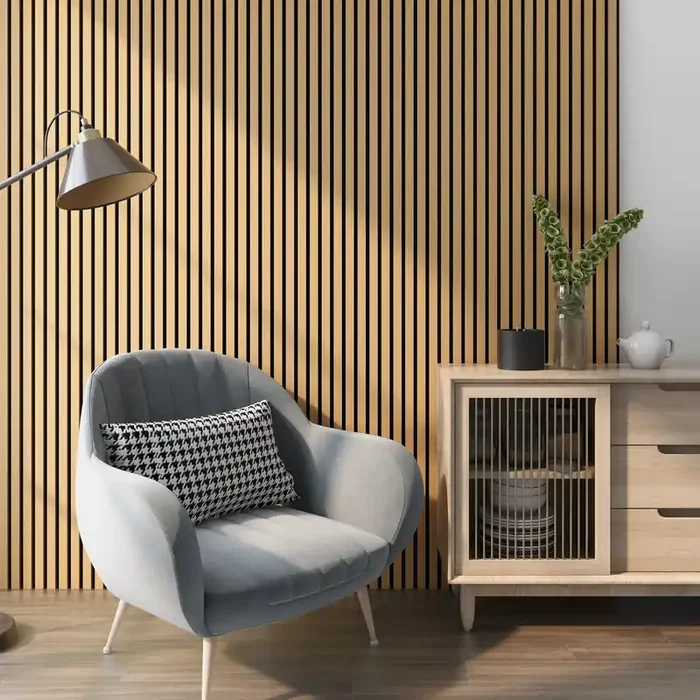 Set de 16x paneles de pared Vang acústico MDF 120x60x2cm (11,52 m²) – Roble oscuro [NEU.HOLZ]