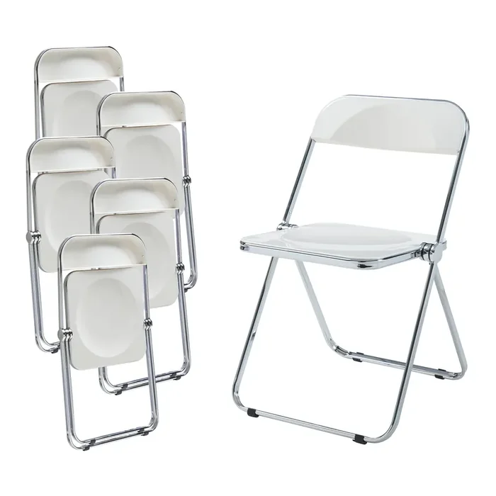 Set de 6 sillas plegables Pornainen 74x46x47cm Blanco [en.casa]