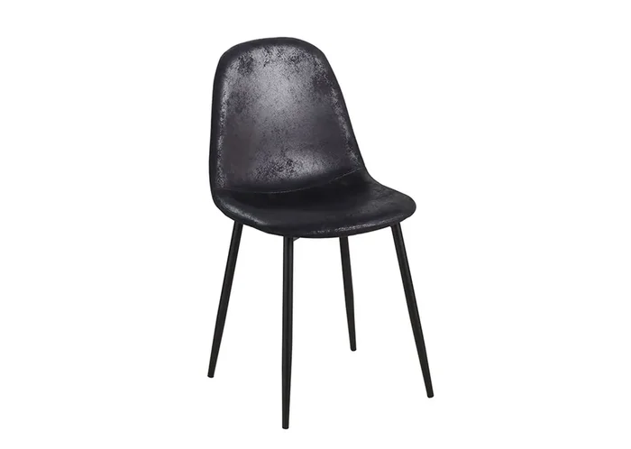 Silla Black Teok Polipiel Vintage