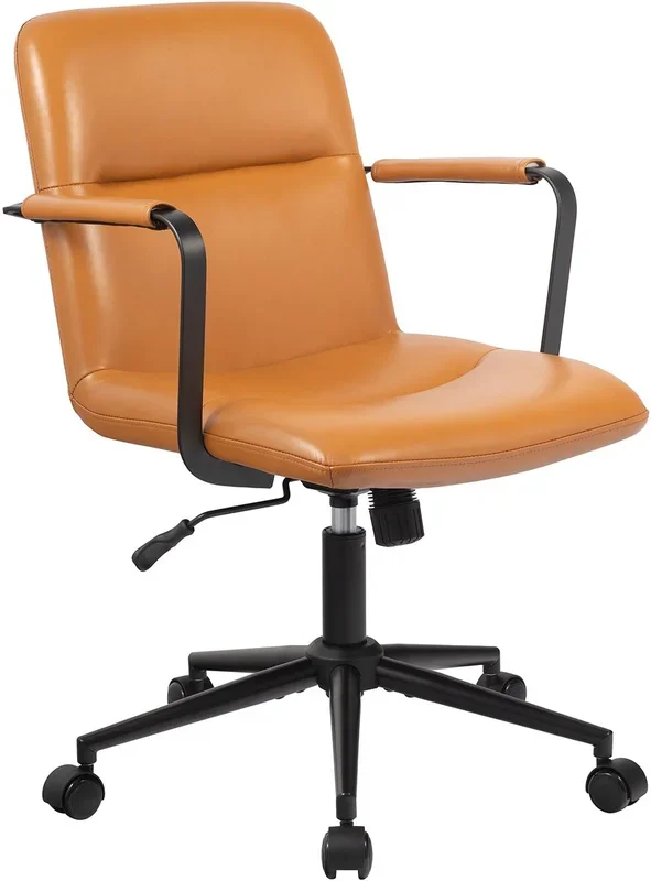 Silla de Oficina Hilda Cuero Auténtico Marrón 62X58X88 cm