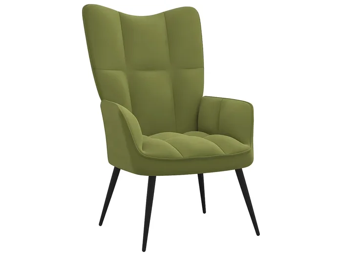Silla de relajación de terciopelo verde claro ES88434