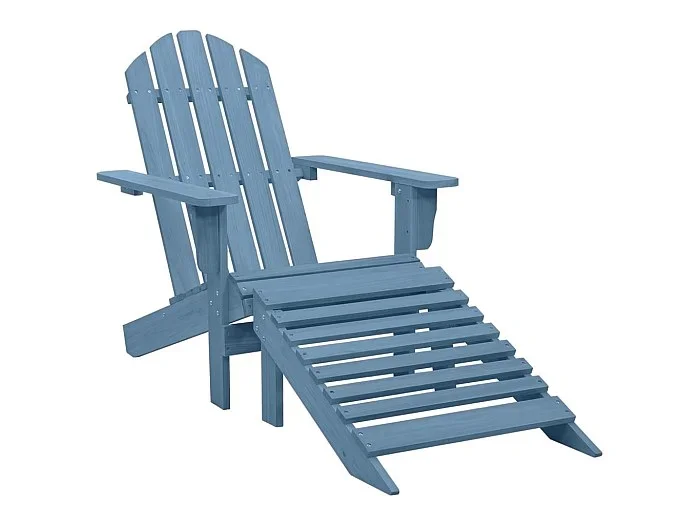 Silla jardín Adirondack con otomana madera maciza de abeto azul ES49862