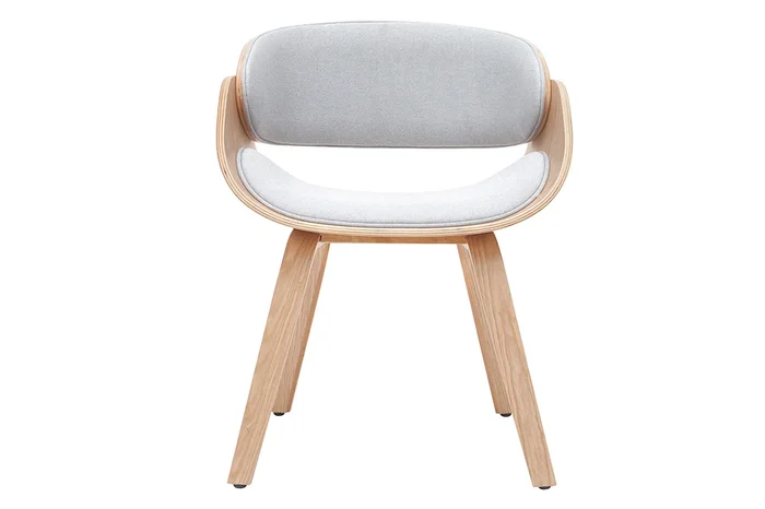 Silla tejido gris y madera clara BENT