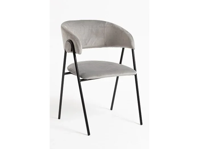 Sillas Comedor – Silla Mihu Black Terciopelo – Gris claro