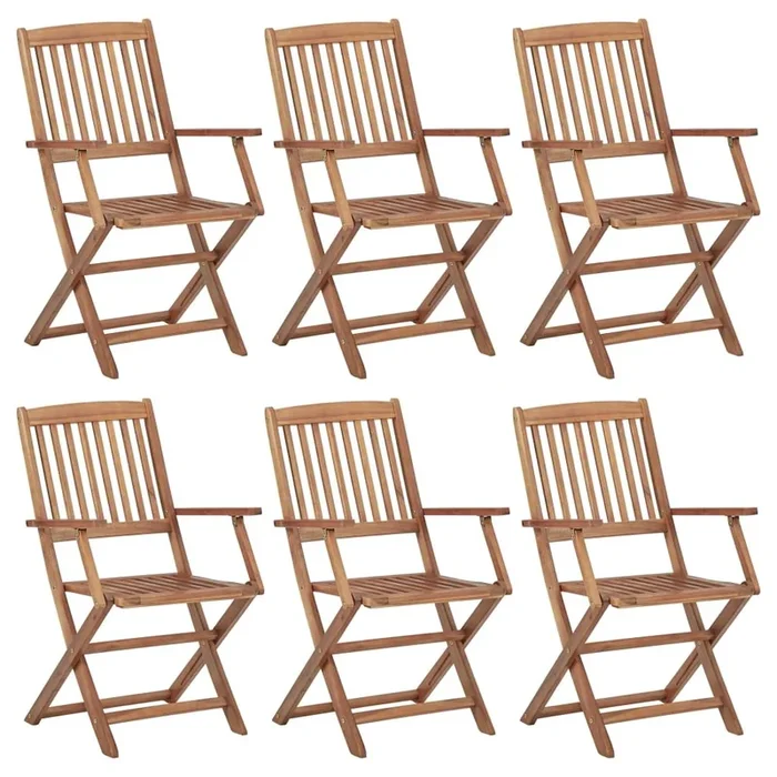 Sillas de jardin plegables 6 unidades madera maciza de acacia