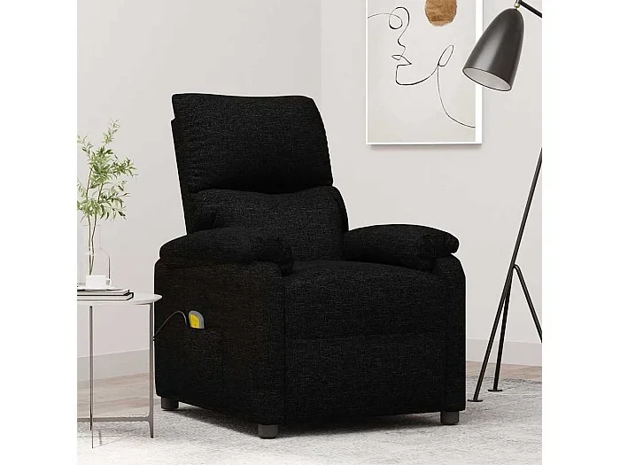 Sillón de masaje de tela negro